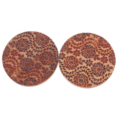 2Pcs Kashmiri Floral Coaster Set Round