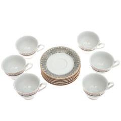 12Pcs Cup & Saucer Set Hazel Texture