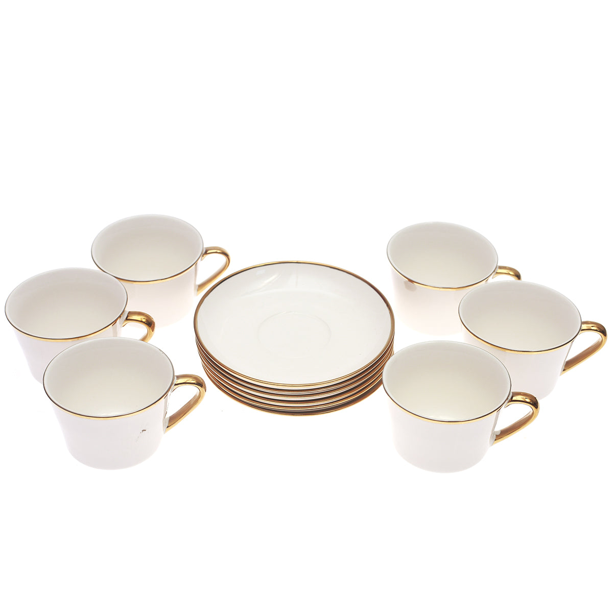 6Pcs Cup & Saucer Set Gold D # 1