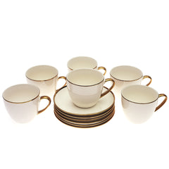 6Pcs Cup & Saucer Set Gold D # 2