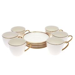 6Pcs Cup & Saucer Set Gold D # 2