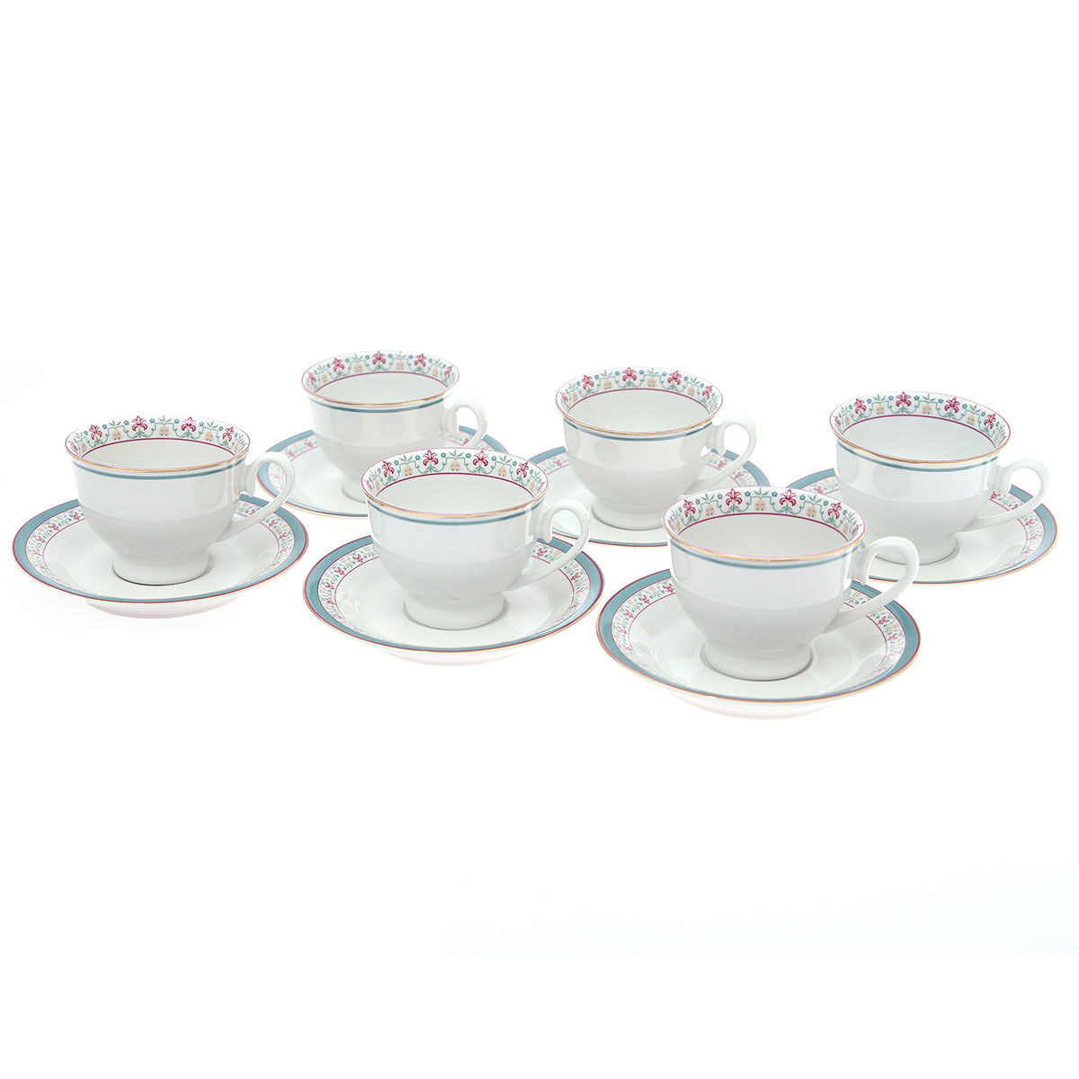 12Pcs Cup & Saucer Set Floral Elegance