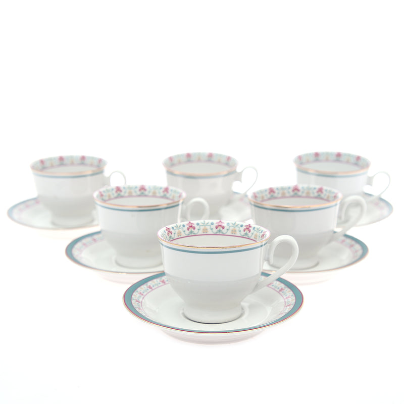 12Pcs Cup & Saucer Set Floral Elegance - Habitt
