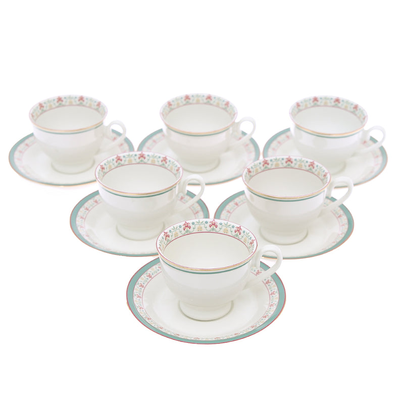 12Pcs Cup & Saucer Set Floral Elegance - Habitt