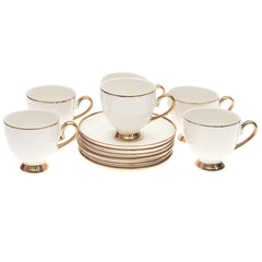 6Pcs Cup & Saucer Set Gold D # 4