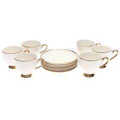 6Pcs Cup & Saucer Set Gold D # 4