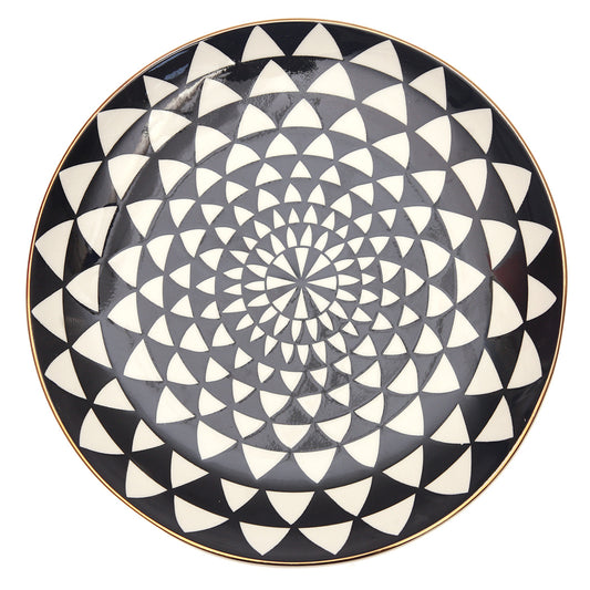 Dinner Plate Black White 7876-34 - Habitt
