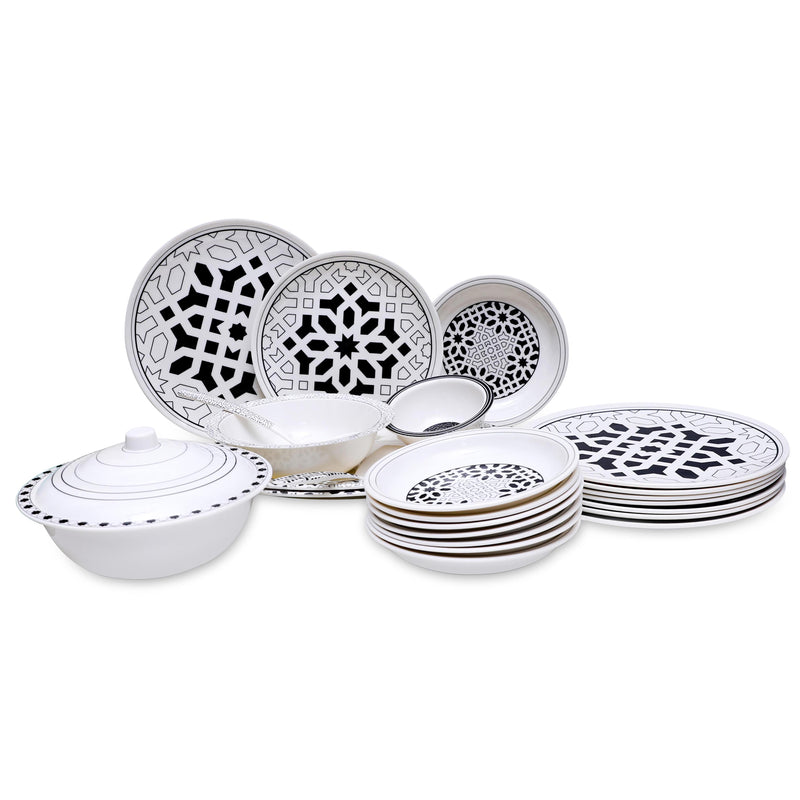 Dinner Set Geometric Black - Habitt