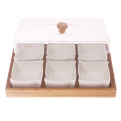 6 Section Dry fruit Dish W/Cover .7152