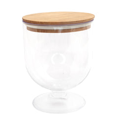 Glass With Wood Lid..W656