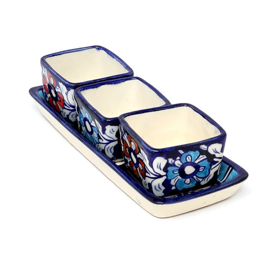 4pcs Sauces Set Ceramic.Multi Blue Potte - Habitt