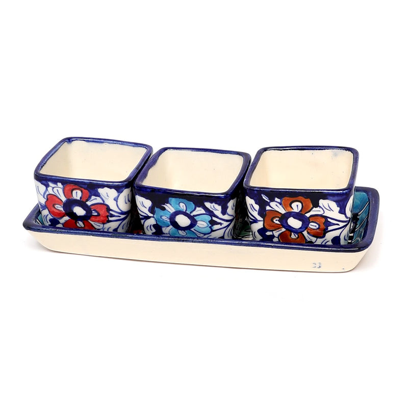 4pcs Sauces Set Ceramic.Multi Blue Potte - Habitt