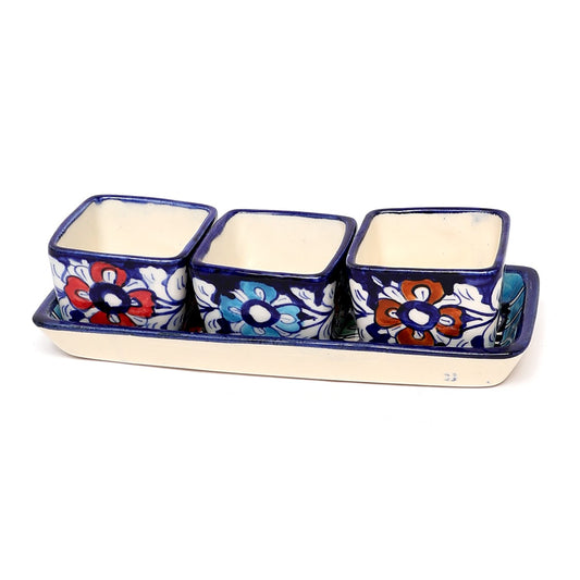 4pcs Sauces Set Ceramic.Multi Blue Potte - Habitt