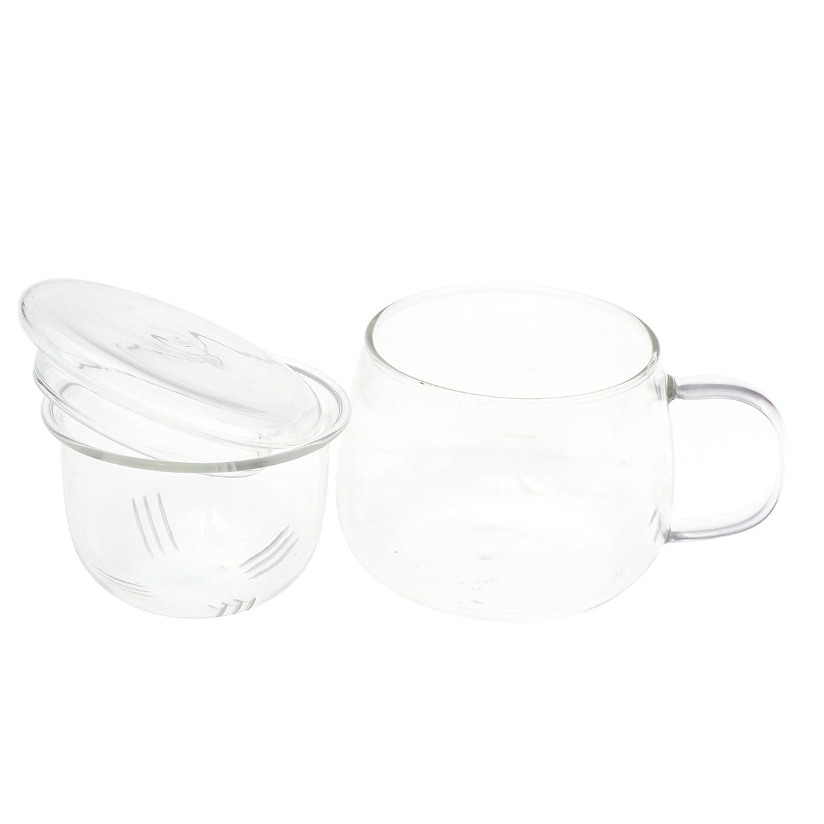 Double Glass Mug With Lid 7228-10