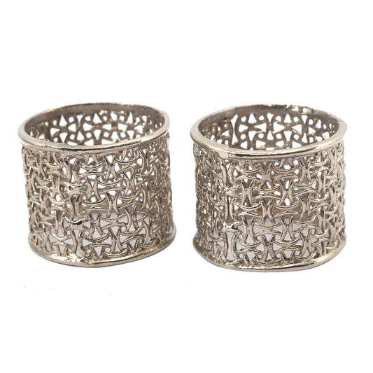 2Pcs Herbs Silver Napkin Rings Set - Habitt