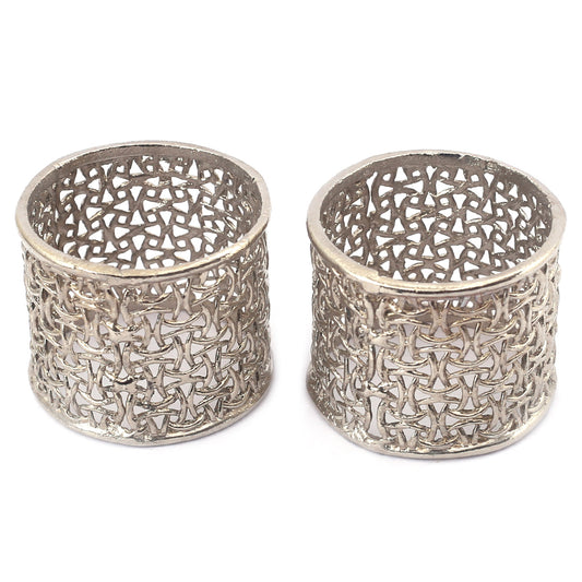 2Pcs Herbs Silver Napkin Rings Set - Habitt