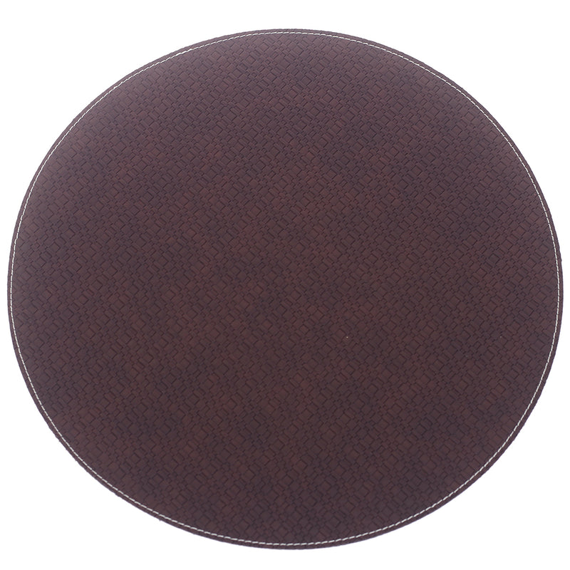 Mat Round Knitted (Bot/Same) Brown - Habitt