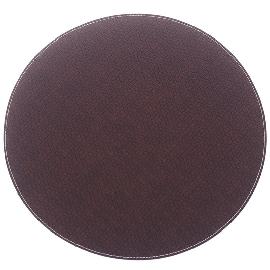 Mat Round Knitted (Bot/Same) Brown - Habitt