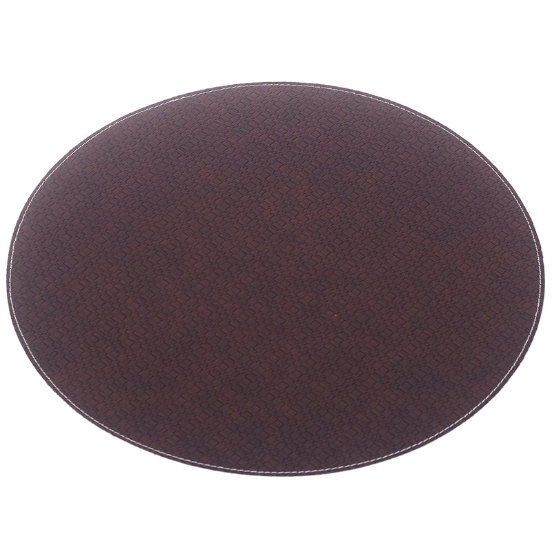 Mat Round Knitted (Bot/Same) Brown - Habitt
