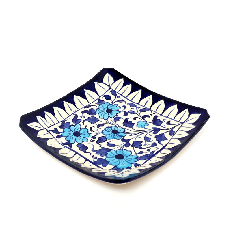 Platter Ceramic Blue White 9CFC - Habitt