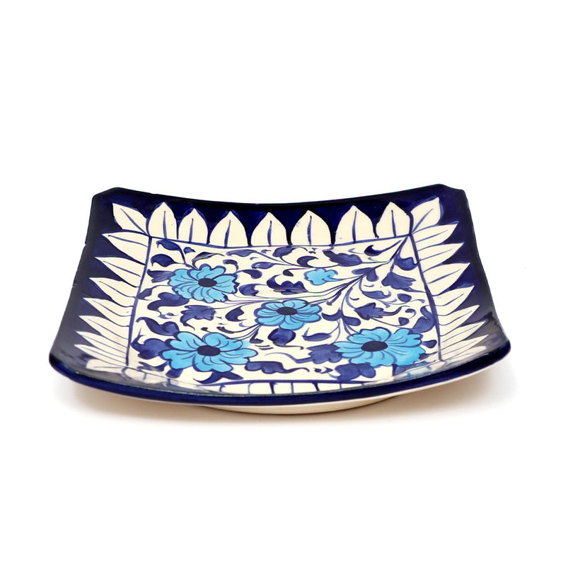 Platter Ceramic Blue White 9CFC - Habitt