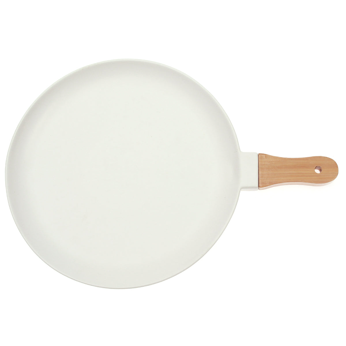 Roun Platter Wood Handle White 7876-11