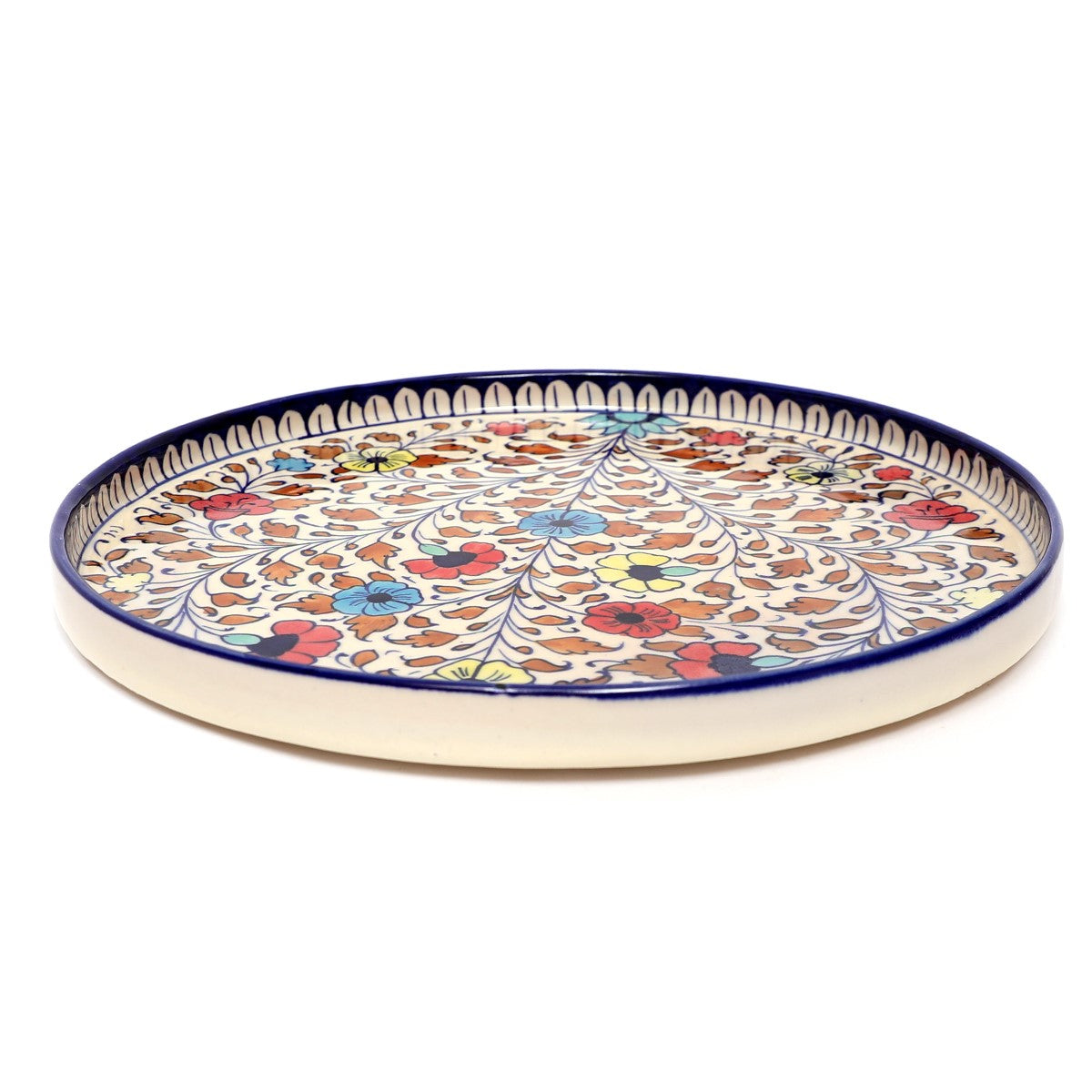 Pizza Plate Blue Pottery