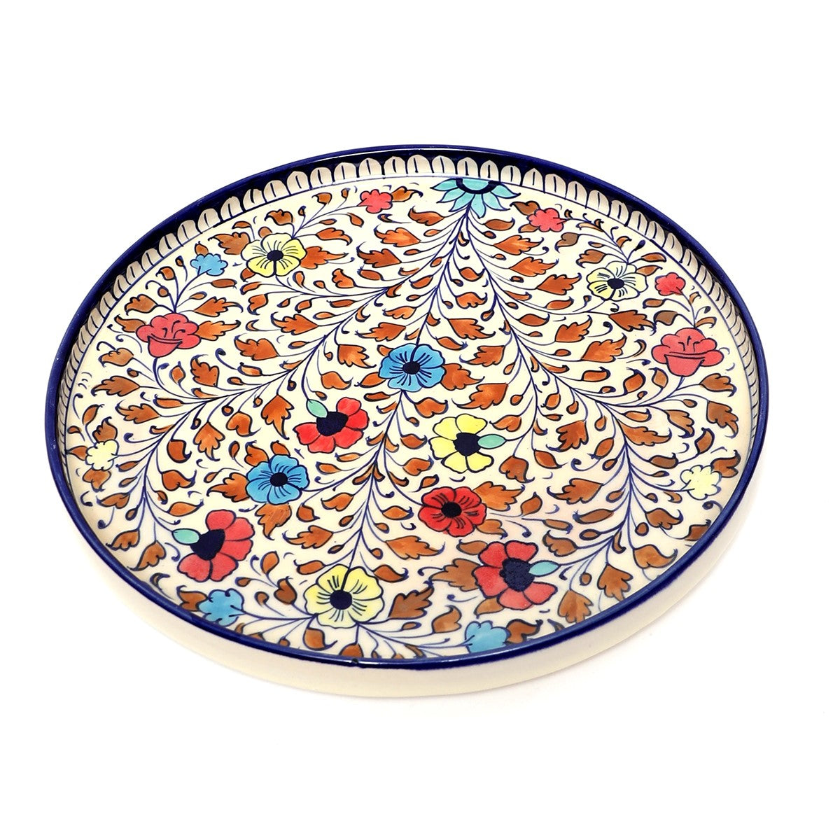Pizza Plate Blue Pottery
