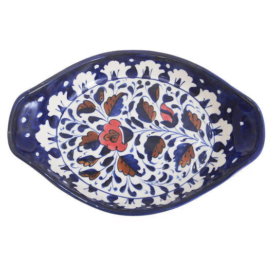 Platter Ceramic Blue White 26724