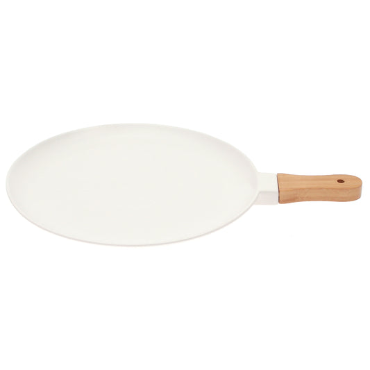 Roun Platter Wood Handle White 7876-13 - Habitt