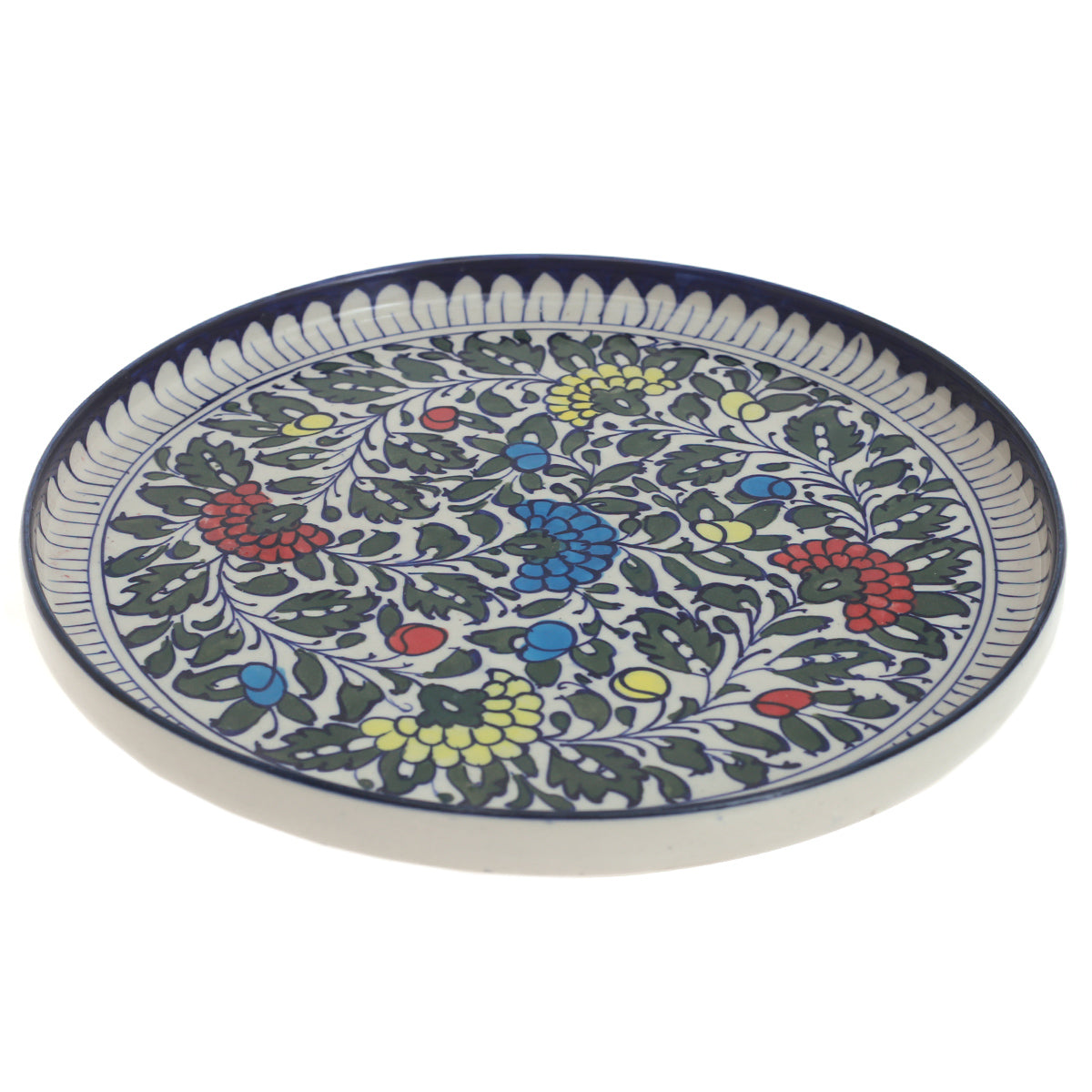 Platter Ceramic Blue White 2F2F4