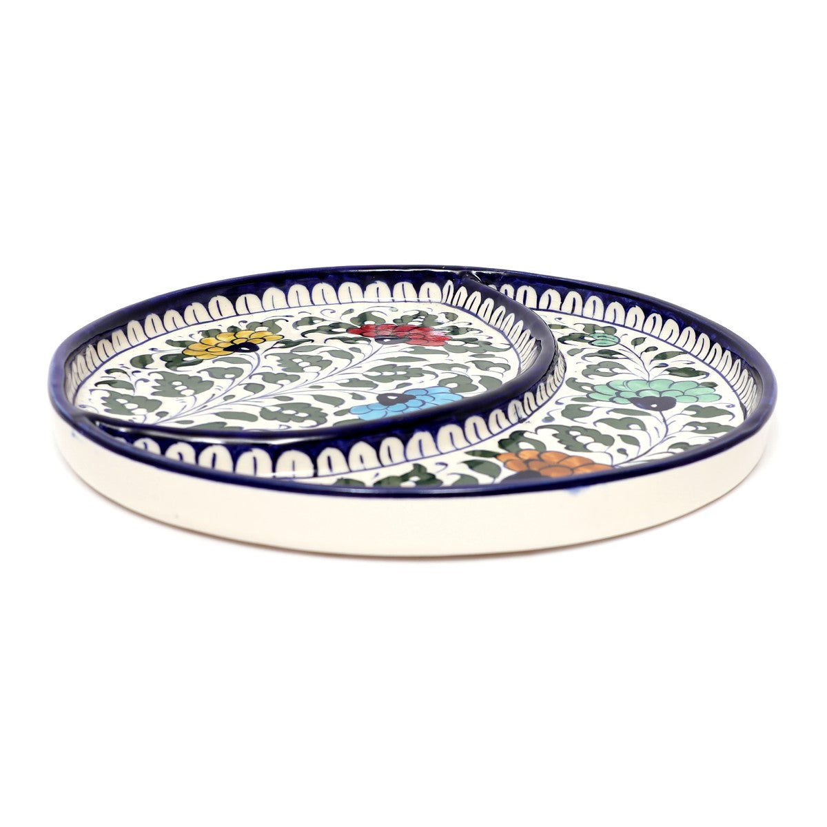 Platter Ceramic Blue White D60A3 - Habitt