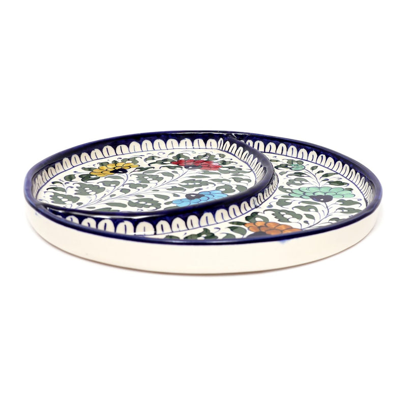Platter Ceramic Blue White D60A3 - Habitt