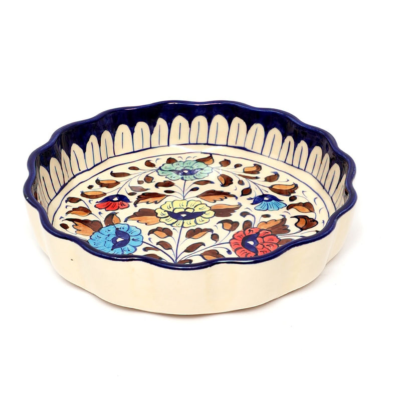 Platter Ceramic Blue White 773EE - Habitt
