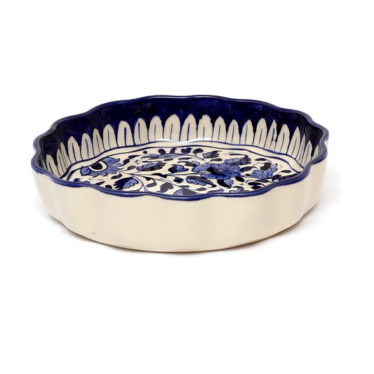Platter Ceramic Blue White 773EE - Habitt