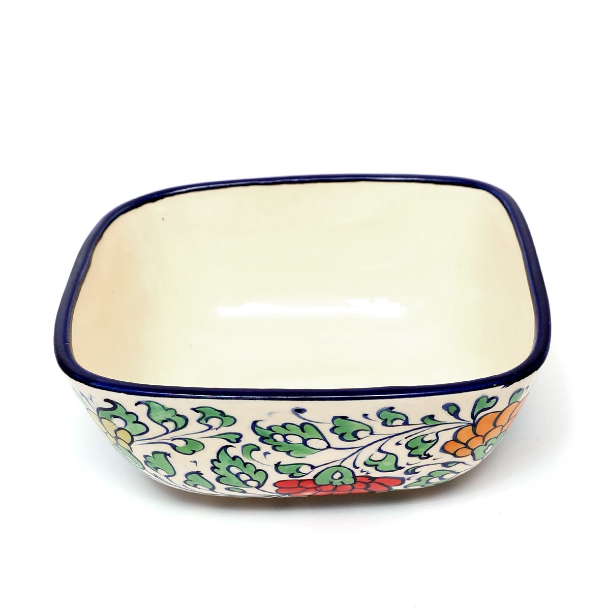 Bowl Squre Ceramic Multi Blue Pottery