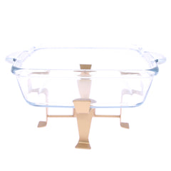 Ethnic line Glass Dish With Stand