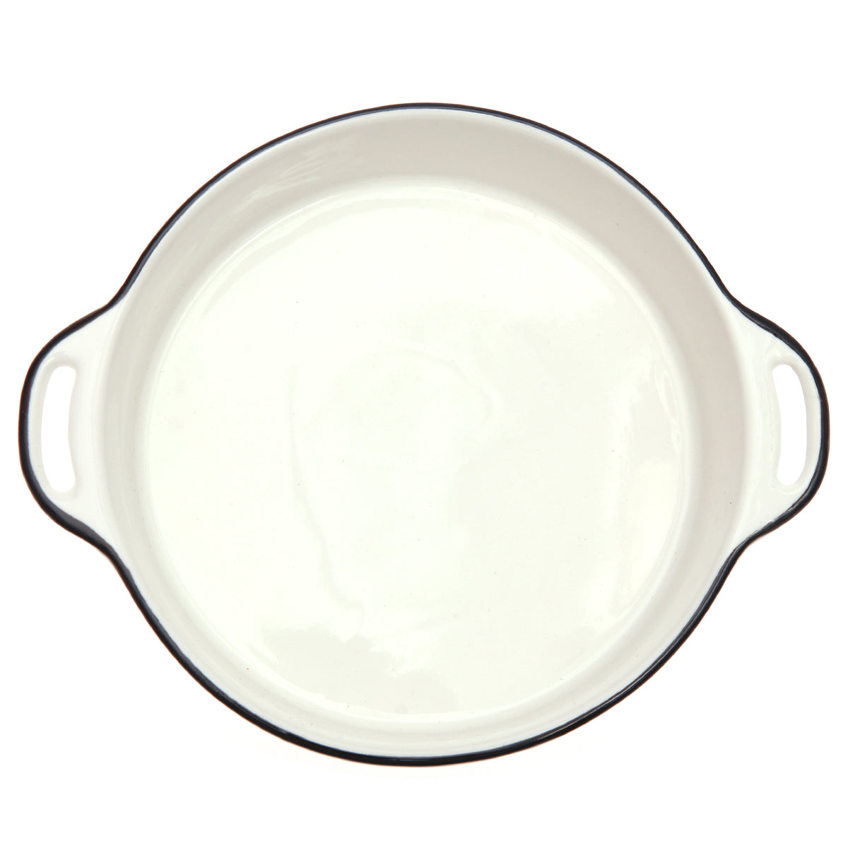 Round Dish White Black 7876-16