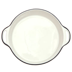 Round Dish White Black 7876-16