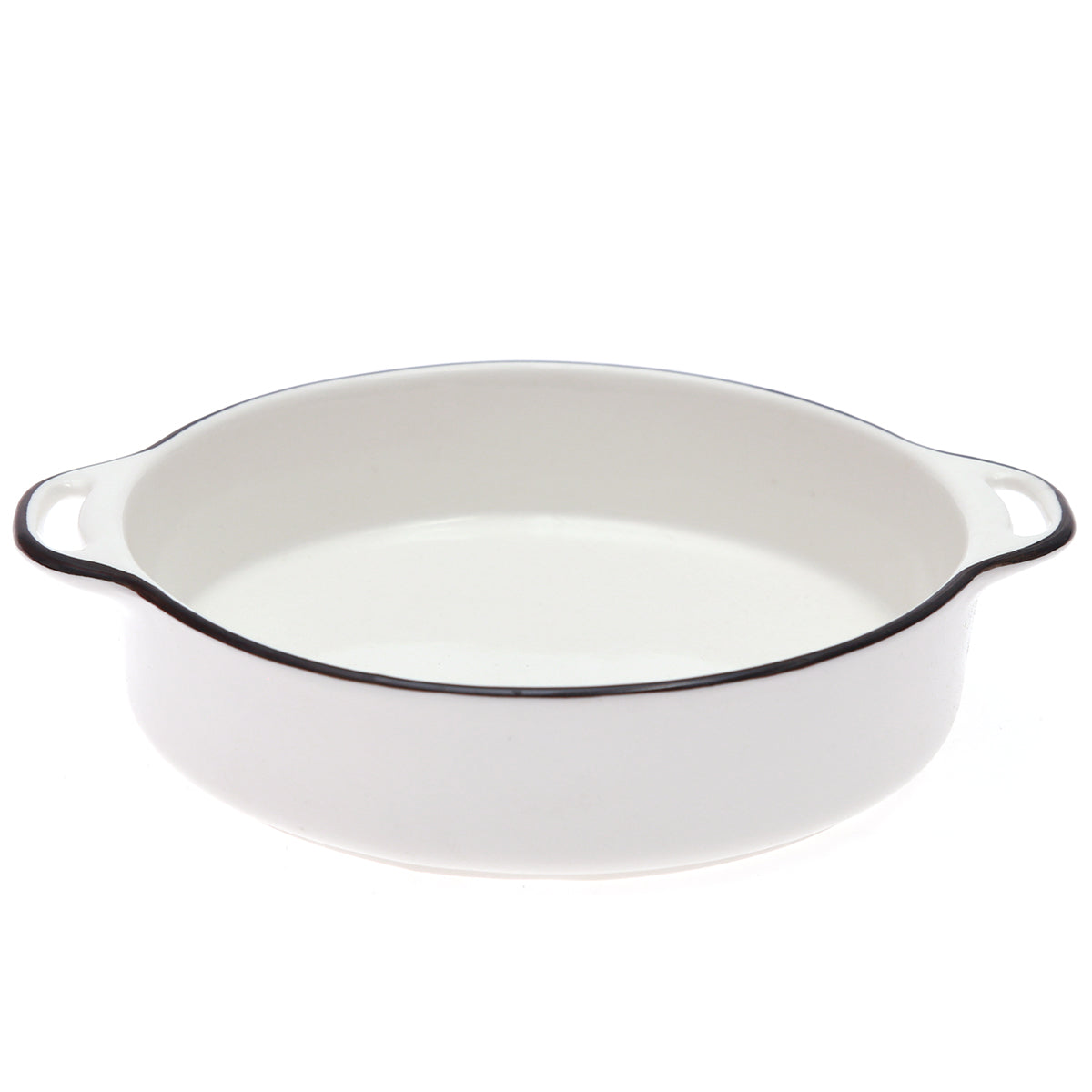 Round Dish White Black 7876-16