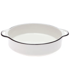 Round Dish White Black 7876-16