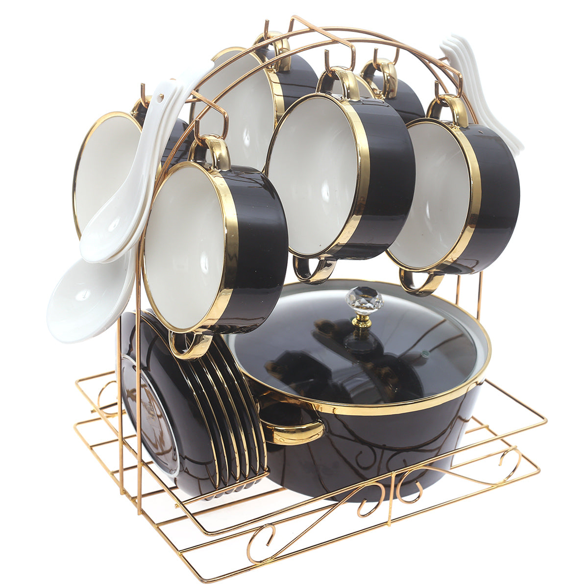 22Pcs Soup Set Plain 2872 Black