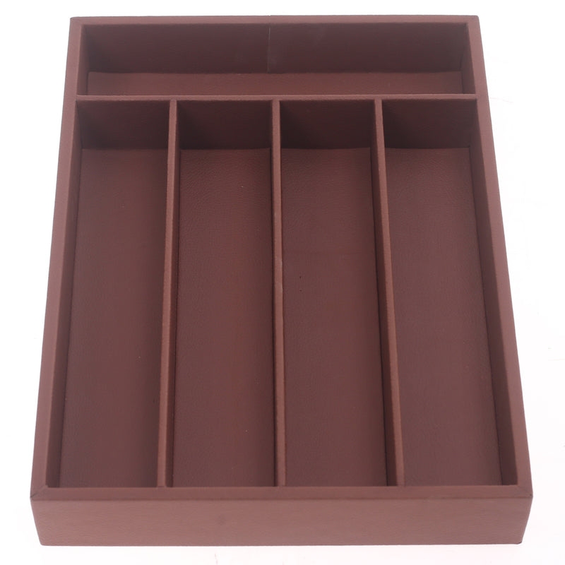 Leather Cutlury Box Brown - Habitt