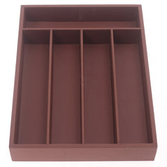 Leather Cutlury Box Brown