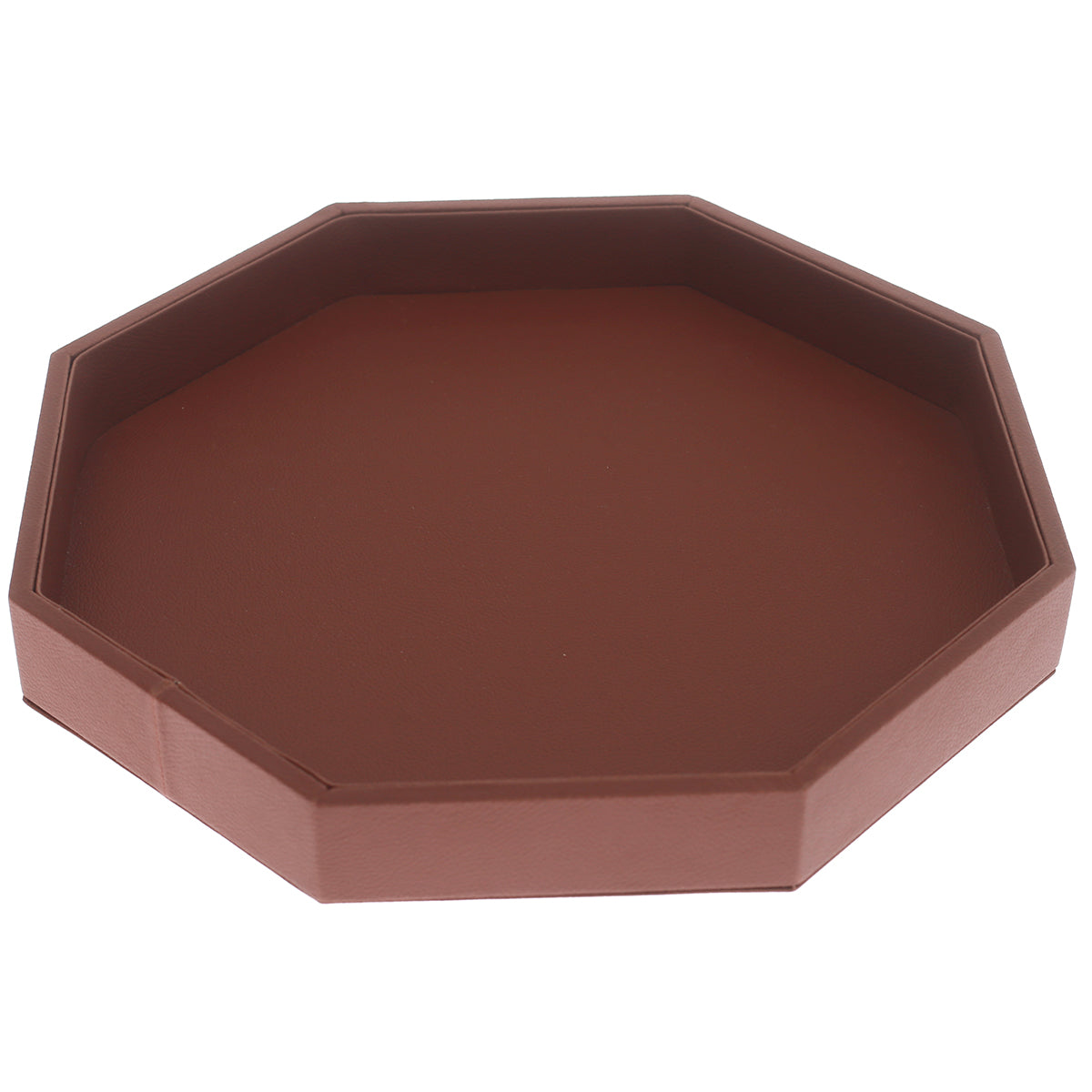 Octagon Platter Tray Brown