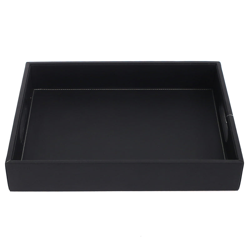 Leatherette Tray Black L - Habitt