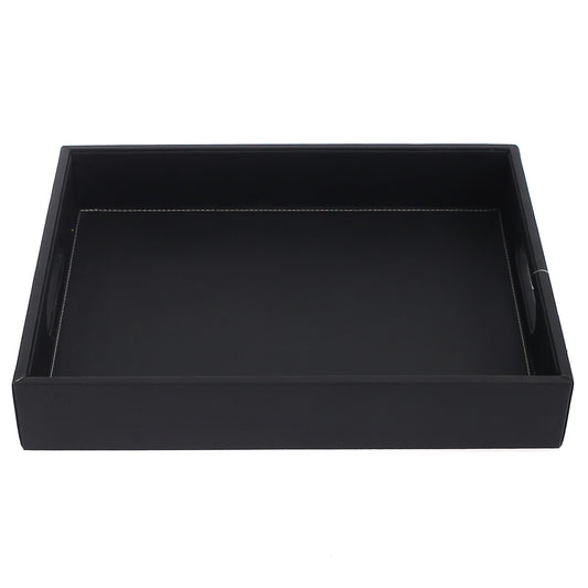 Leatherette Tray Black L - Habitt