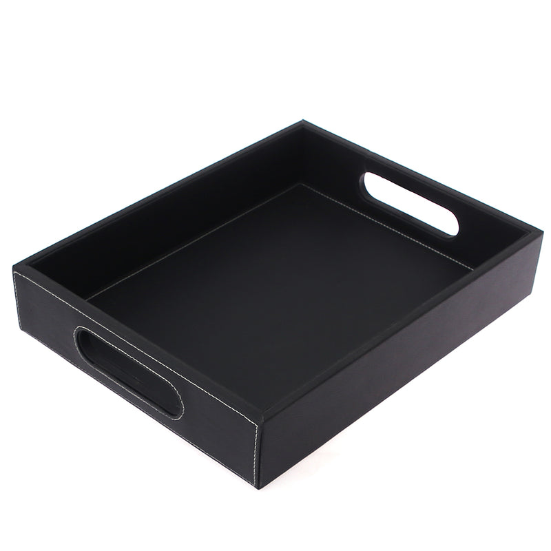 Leatherette Tray Black M - Habitt