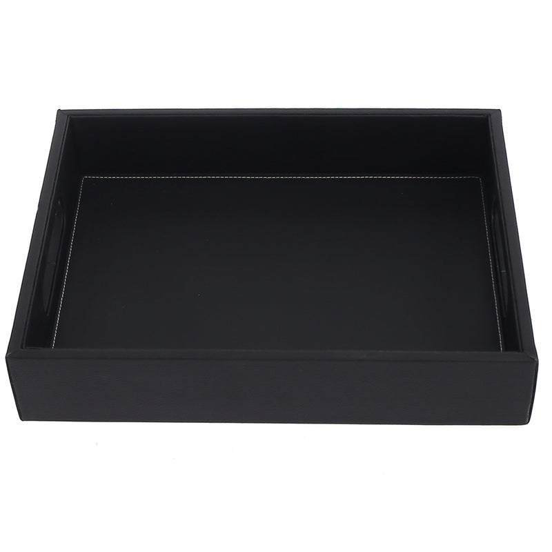Leatherette Tray Black M - Habitt