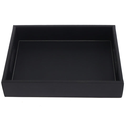 Leatherette Tray Black M - Habitt